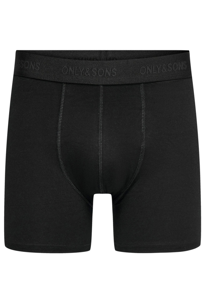 ONSFITZ SOLID BLACK BOXER 3PACK NOO 22028589 Black Detail BLACK WAIST